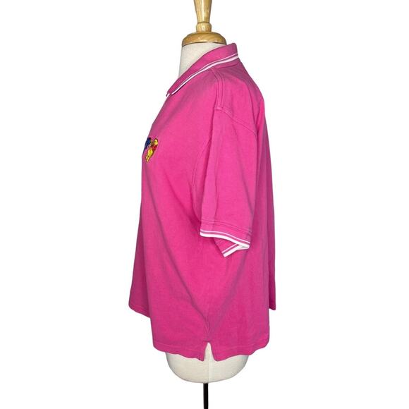 Vintage THE DISNEY CATALOG Winnie the Pooh Bright Pink Pique Polo XXL Womens - Picture 2 of 10